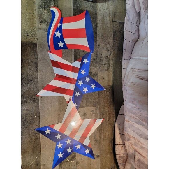 Paper Star American flag hat July 4th decor set - Picture 4 of 4